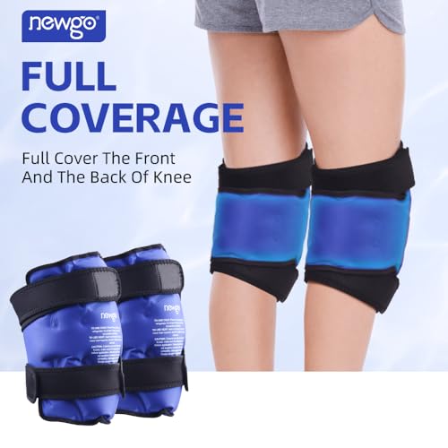 NEWGO Ice Pack for Knees Injuries Reusable, 360° Full Wrap, 2 Pack, Blue - color: Regular Blue 2-pack