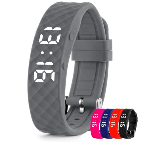 Tabtime Vibrating Alarm Reminder Watch - with up to 10 Personal Alarms or Pill Reminders per Day - color: Grey, size: Large