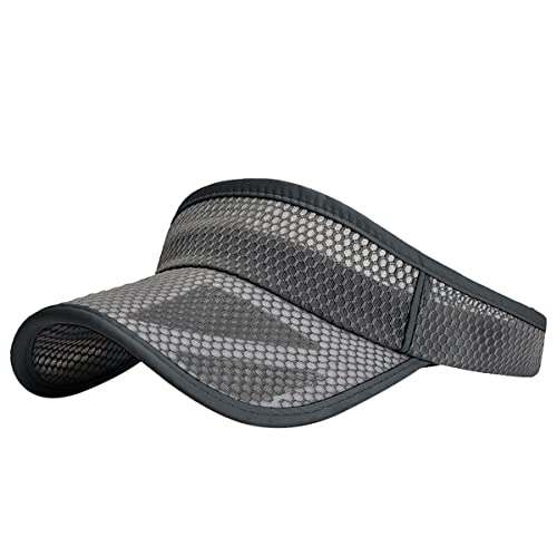 Outdoor Sport Cap Wide Brim UV Protection Breathable Adjustable Baseball Cap for Beach Golf Running Tennis - color: 2#dark Grey