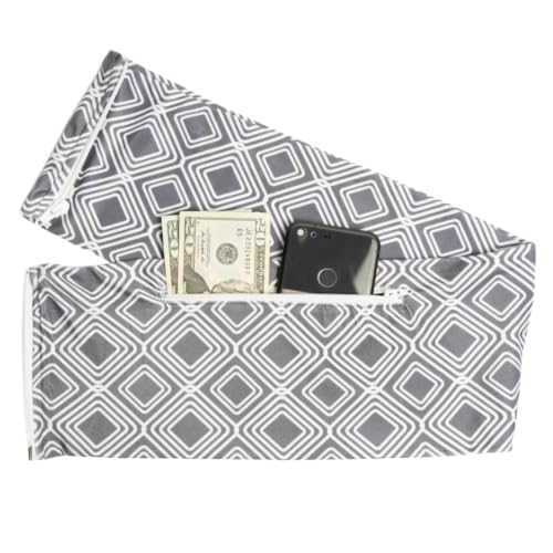 Fusion Belts Running Belt for Women & Men - Patented Side Zipper On Design - color: Grey Diamonds, size: 3X/4X