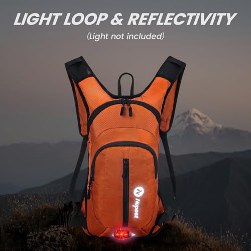 Nepest Hydration Pack Backpack with 2L Water Bladder Reflective Lightweight - color: Orange
