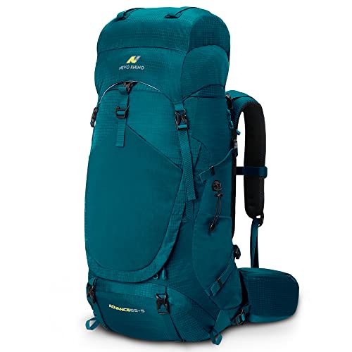 N NEVO RHINO Internal Frame Hiking Backpack 50/60/65/70/80L with Rain Cover - color: 15 Green, size: 65+5L