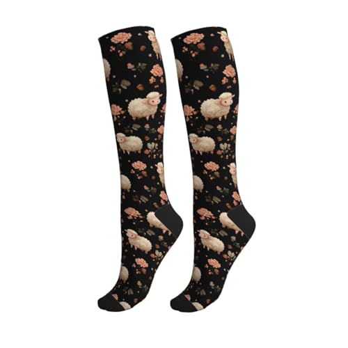 Cute Compression Socks Knee High Support Stockings Women Men - color: Cute Sheep