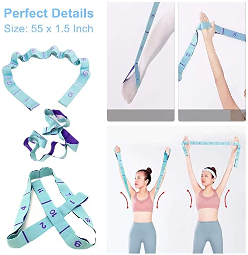 Stretch Straps, Yoga Elastic Stretching Strap with Adjustable 11 Loops