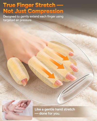 Cordless Hand Massager with Heat and Compression, Finger Stretch