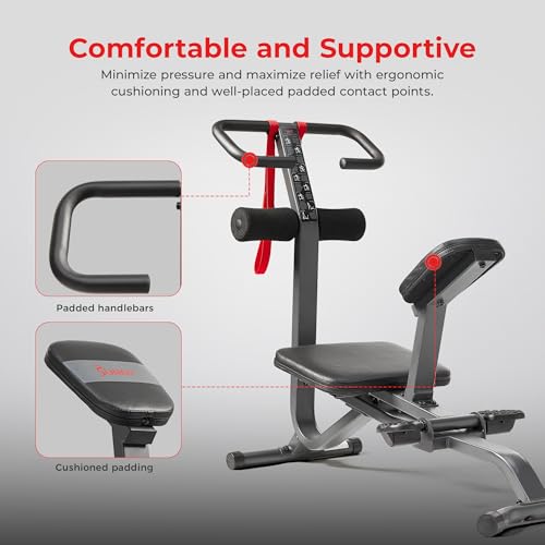 Sunny Health & Fitness Full Body Stretch Machine Back Stretcher Pivot Seat - color: Black