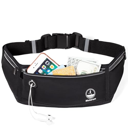 Slim Running Belt Phone Holder Fanny Packs for Women Men - Black - color: T Black