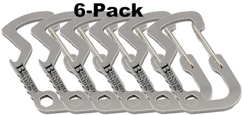 Bushcraft Key Chain Bottle Opener Carabiner Snap Clip Hooks Hiking, Backpacking, Camping, Hunting, Fishing, Biking, Skiing, Tailgate Parties - color: Bottle Opener Multitool 6-Pack