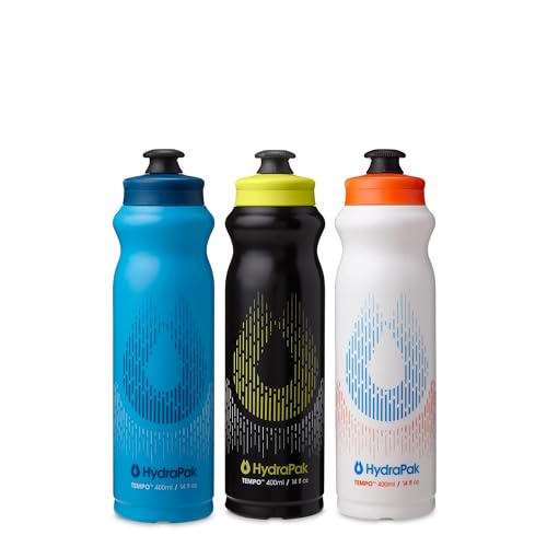 HydraPak Tempo 3-Pack Bottle Running Water Bottle (400ml) - size: 400 ml (Pack of 3)