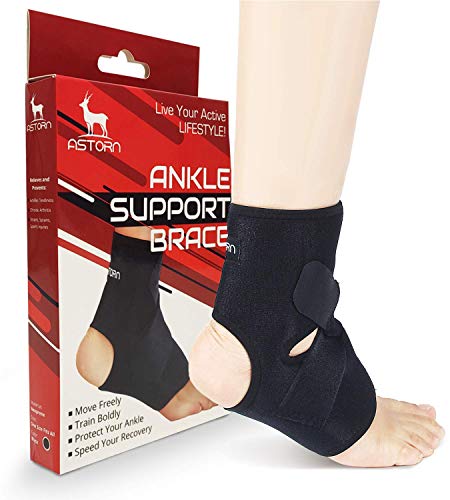 Ankle Brace for Achilles Tendonitis and Plantar Fasciitis, Adjustable Compression Support Sleeve with Figure-8 Strap, Sprained Ankle Wrap for Running and Sports, Men and Women, One Size Fits Both Feet - size: Medium
