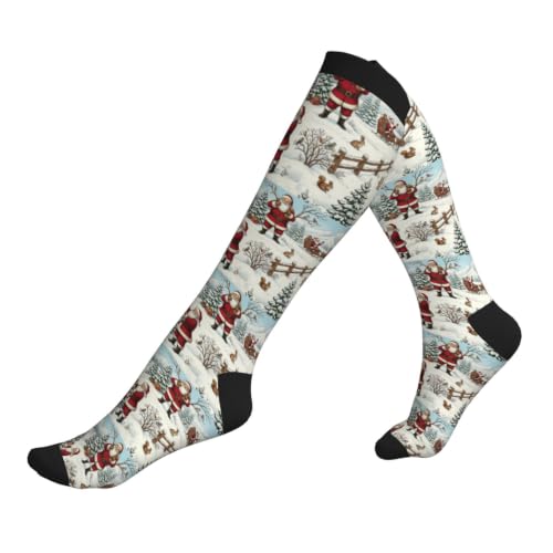 Compression Socks Circulation 15-20 Mmhg Knee High - color: Christmas Santa