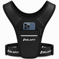 ZelaFit™ Running Phone Holder Vest for Women & Men – Lightweight Running Gear and Everyday Running Essentials – Chest Rig Phone Holder for Running (Black) - size: Small-Medium