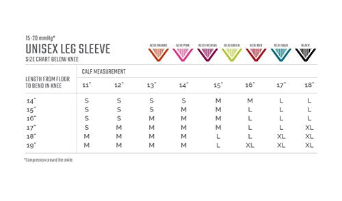 Leg Sleeves 15-20MMHG Compression Enhanced Performance and Protection, Acid Red, Extra Large - color: Acid Red, size: X-Large