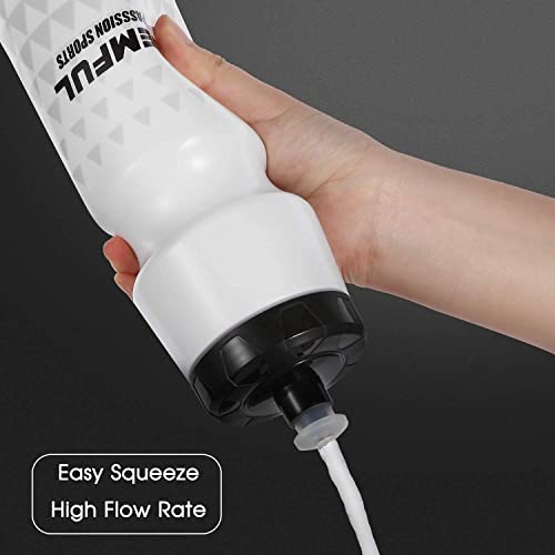 GEMFUL Water Bottle Biking BPA Free 24 Ounce 2 Pack - color: Black+White