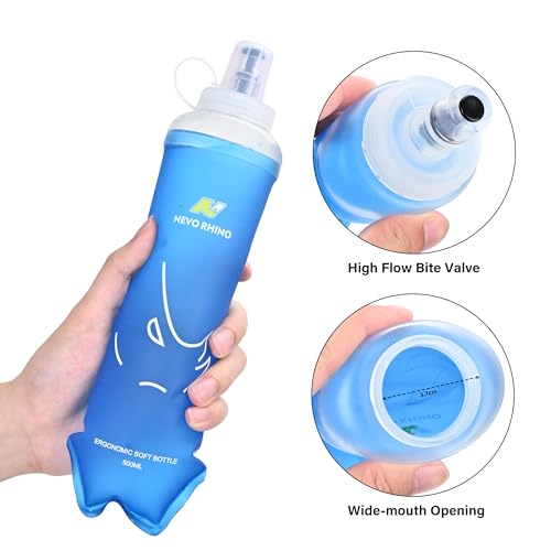 N NEVO RHINO 350ml/500ml TPU Soft Flask with Straw for Running