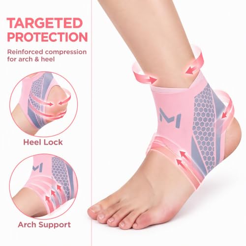 Ankle Brace for Women 2-Pack Compression Ankle Support Brace - color: Pink
