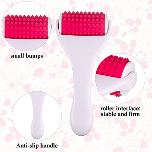 Tondiamo 2 Pcs Muscle Roller Portable Massager Roller, White, Silicone - color: White, Rosy, style: Silicone
