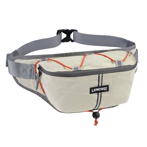 2L Fanny Pack for Women Men, Anti‑theft Waist Bag with RFID Blocking - color: Off-white