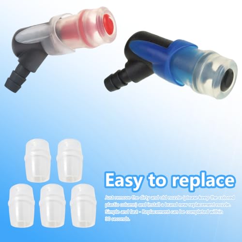 5-Pack Replacement Bite Valve Nozzles Fit for Osprey, Fit for Nathan & Fit for Hydrapak Hydration Reservoirs - BPA-Free, Phthalate-Free, Lead-Free Silicone Sheaths