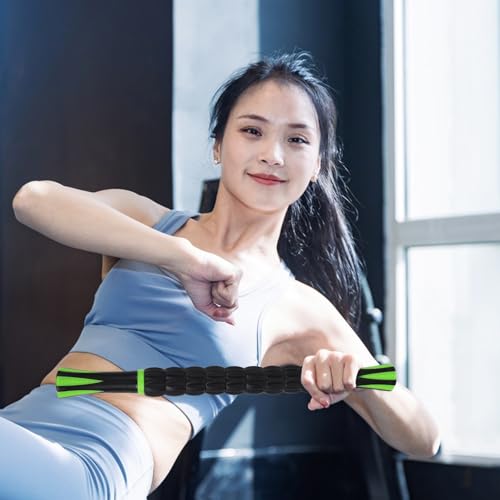 Muscle Roller Massage Stick Manual Roller for Muscles Dual Handle Body Massager Tool for Legs Arms Back Calves Portable Deep Tissue Massage for Athletes and Runners