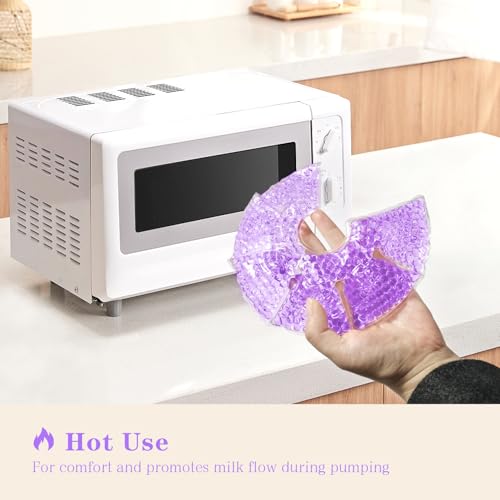 Hot/Cold Breast Gel Ice Packs Breastfeeding Cooling/Heat Pad Pain Relief - color: Purple