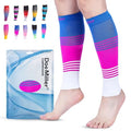 Doc Miller Calf Compression Sleeve 20-30 mmHg for Men & Women, 1 Pair - color: Blue.Pink.White, size: Small