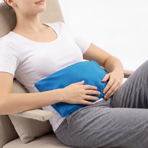 Microwavable Heating Pad with Washable Cover, 8 x 18 Microwave Heating Pad for Neck and Shoulders, Moist Heat Bean Bag Warm Compress for Knee, Joints, Wrist, Abdomen (Light Blue) - color: 8 X 18" Light Blue - 1 Pack