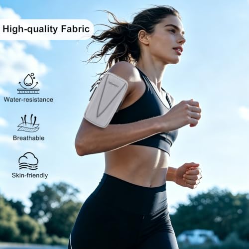 Running Armband Phone Holder, 2 Pockets Cell Phone Holder 7.5” Grey - color: 02 - Grey