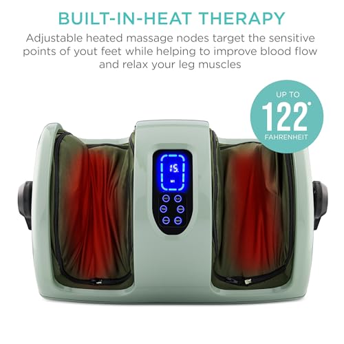 Best Choice Products Heated Shiatsu Foot Massager for Pain Relief, Plantar Fasciitis, Neuropathy, Blood Circulation w/Compact Design - Sage - color: Sage