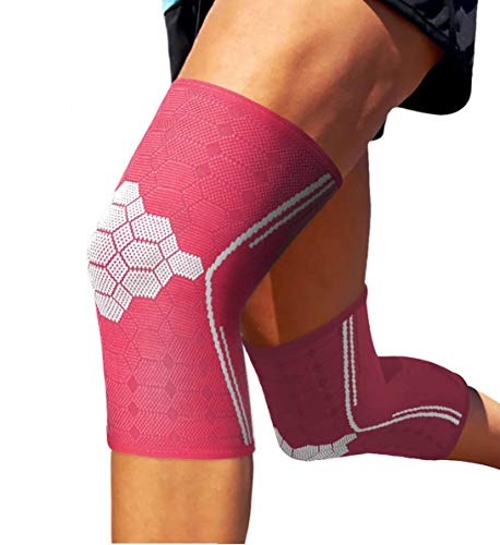 Sparthos Knee Brace for Men, Knee Compression Sleeve for Women - Pink-XL - color: Flamingo Pink