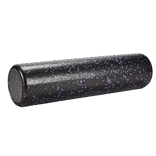 High Density Foam Roller, 24 Inch Length Purple and Black, Deep Tissue Muscle Massage Roller for Fitness, Yoga and Post Workout Recovery (24") - size: 24"