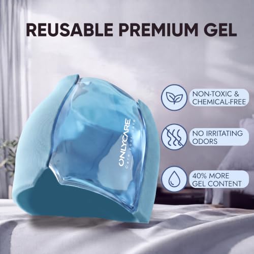 ONLYCARE Migraine Relief Cap, Headache Relief Cold Cap with Odorless Gel - color: Light Blue