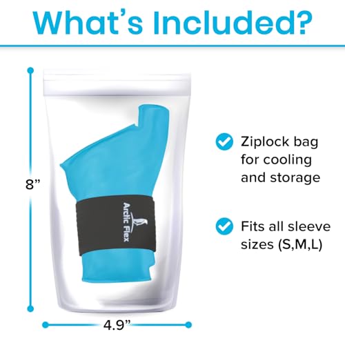Arctic Flex Wrist & Thumb Ice Pack Wrap - Extra Strength Hot & Cold Therapy - color: Blue, size: Medium