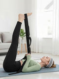 10 Loops Stretching Strap Yoga Strap for Home Workout, Exercise, Pilates and Gymnastics, Non-Elastic Stretch Bands for Women & Men - color: Black