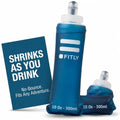 FITLY Soft Flask Running Water Bottle - Collapsible Hydration Flask - color: Petrol Blue, size: 10 Ounces
