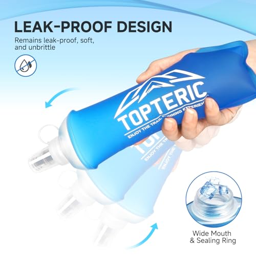 Collapsible Soft Flask Water Bottle, TPU Soft Folding Flexible Water Bottles for Hydration Pack/Running Vest, BPA/PVC Free, Ideal for Running Hiking Cycling Climbing (250ml) - style: 250ml