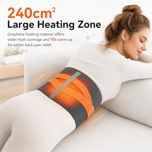 10000mAh Cordless Heating Pad Heat Belt for Lower Back Pain Relief