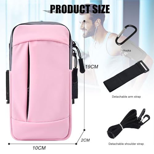 Phone Holder Arm Bands for Running Armband Small Crossbody Bags for Women Kids,iPhone 15 14 13 12 11 Pro Max Xs Xr X 6 7 8 Plus SE Mini Galaxy Ultra Edge S24 S23 Note - color: Pink with Crossbody Bag&Hook