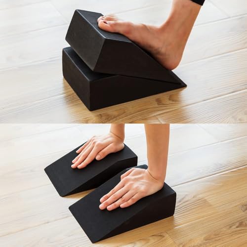 StrongTek Yoga Wedge Blocks, Soft EVA Foam, Set of 2 with Carry Bag