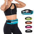 Jueachy Running Belts for Women Waterproof Fanny Pack Running Waist Pouch Phone holder Adjustable Sports Money Belt with Headphone Port - color: Blue