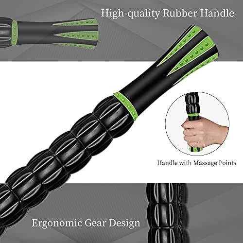 Muscle Roller, Muscle Roller Stick Lipo Roller Lymphatic Massager Muscle Roller for Legs Massager Roller for Muscles Deep Tissue, Lymphatic Drainage, Lipo Massager After Surgery Roller, Black/Green - color: Black/Green