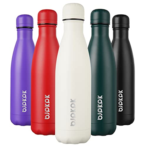 BJPKPK 17 oz Insulated Water Bottle, Stainless Steel Flask, Leak Proof - color: Angle white, size: 17 Ounces