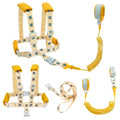 Toddler Leashes + Anti Lost Wrist Link for Kids, 4 in 1 Kid Harness Backpack Leash for Girls Boys, Reflective Kids Anti Lost Leash Cute Baby Harness Belt Strap Foldable Child Safety Leash for Park/Zoo - color: Yellow