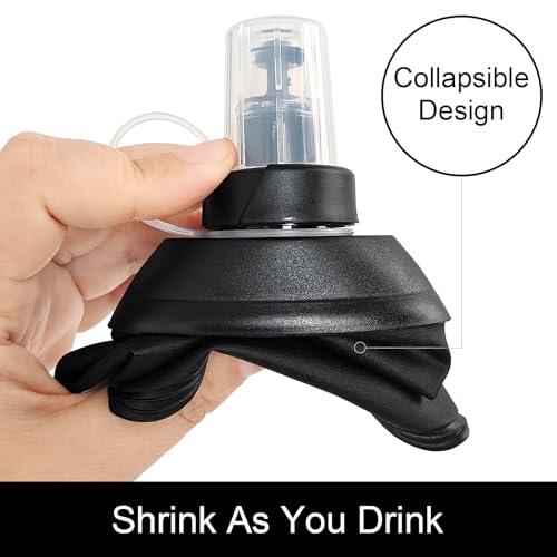 WILDREEDS 150ml Soft Flask, TPU Collapsible Soft Water Bottle for Hydration Pack, Running Vest, Folding Water Bottle for Hiking Cycling Climbing-2Pcs, Black - color: 2pcs, 150ml Black