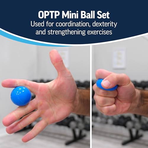OPTP Mini Balls – Vinyl Air-Filled Self-Massage Ball Set of 2, Blue, 1.5"