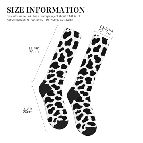 Compression Socks Knee High Support Stockings Women Men - color: Cow Print