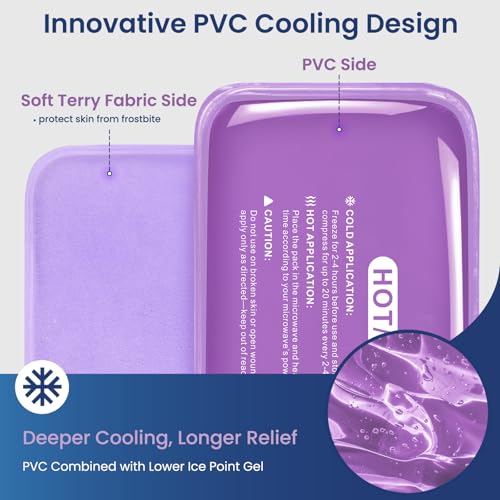 REVIX Ice Packs for Injuries Reusable, 2 Pack Hot & Cold Gel Packs, Large - color: Purple, size: Large 12 x 6 Inch