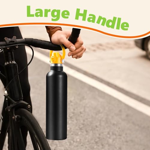 EIPOSAU Auto Flip Lid for Hydro Flask Standard Mouth Bottle, Spout lid for HydroFlask Narrow Mouth Bottle, Replacement Lid with Button Lock - color: Yellow