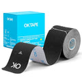 OK TAPE Kinesiology Tape Precut Elastic Hypoallergenic, 20 Strips, 2"x16ft - color: Black, size: 20 Count (Pack of 1)