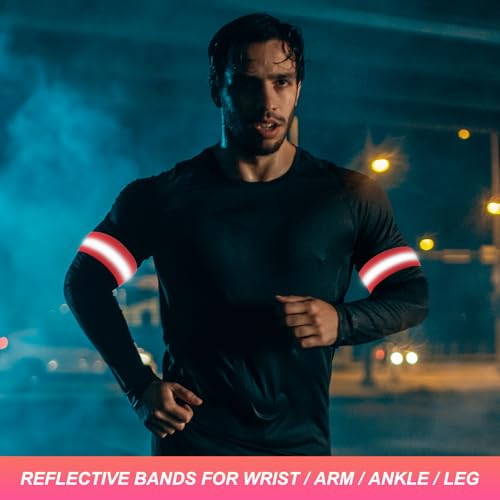 PATIKIL Reflective Bands for Wrist Arm Ankle Leg High Visibility Band - color: Yellow